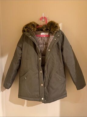Bonpoint Beige Cherry-Print Lined Coat